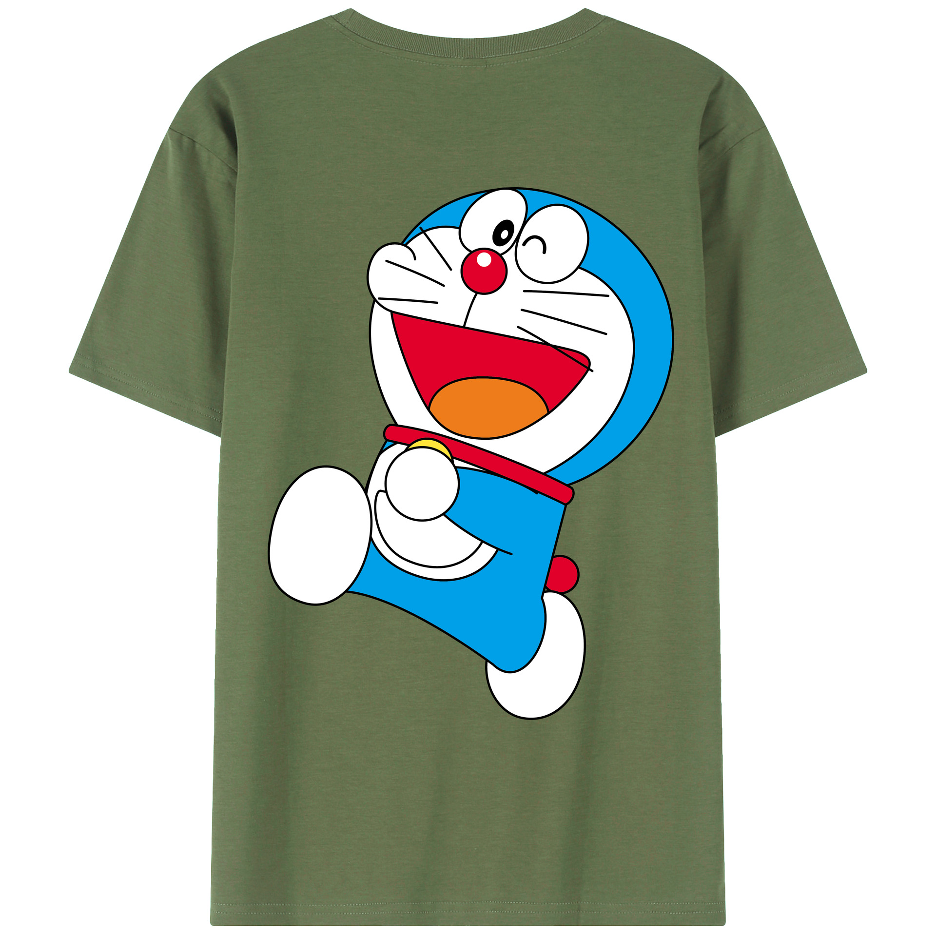 （画像用） ドラえもん Doraemon 綿100％ メンズ半袖Tシャツ（バックプリント） 通気性
